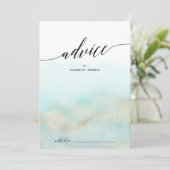 Aqua and Gold Waterverf Beach Wedding Advieskaart (Staand voorkant)