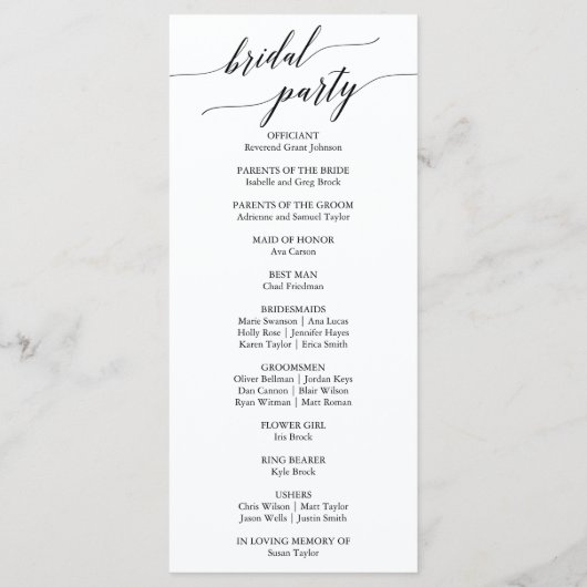 Aqua and Gold Waterverf Beach Wedding Program Programmakaart (Achterkant)