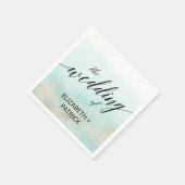 Aqua and Gold Waterverf Beach Wedding Servet (Hoek)