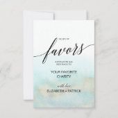 Aqua and Gold Waterverf in Lieu Favors Kaart (Voorkant)