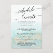 Aqua and Gold Wedding Weekend Planning of Events Informatiekaartje (Voorkant)