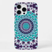Aqua and Plum Modern Mandala Design iPhone Hoesje (Achterkant)