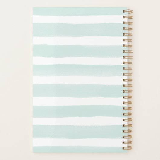 Aqua and Yellow Floral Monogram Planner (Achterkant)