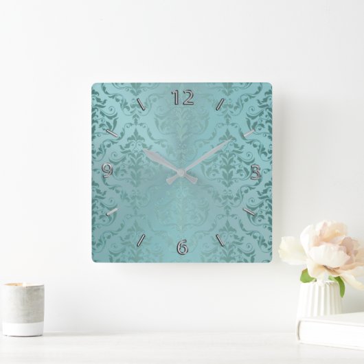 Aqua Antiek Damaskast Vierkante Klok (Huis)