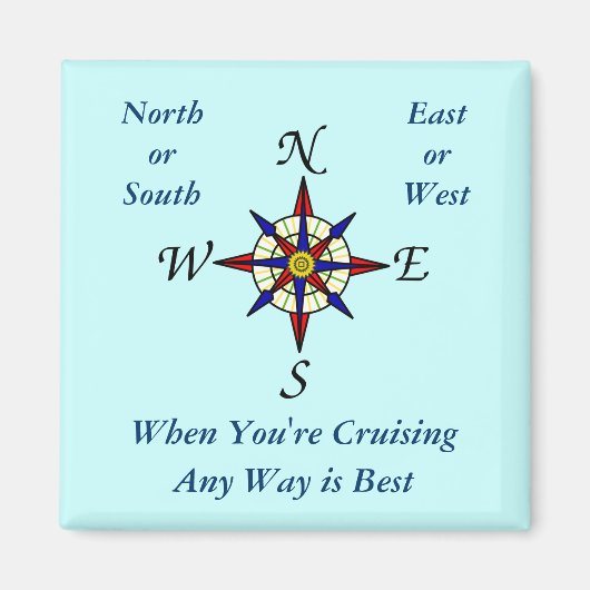 Aqua Anyway Cruising Square Magneet (Voorkant)