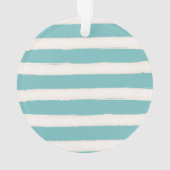 Aqua Aquarel Strand Strepen Goud Bloemen Anker Ornament (achterkant)