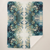 Aqua Arboretum Captivating Foliage Sherpa Deken (Voorkant)