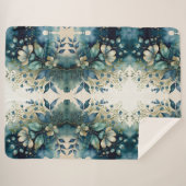 Aqua Arboretum Captivating Foliage Sherpa Deken (Voorkant (horizontaal))