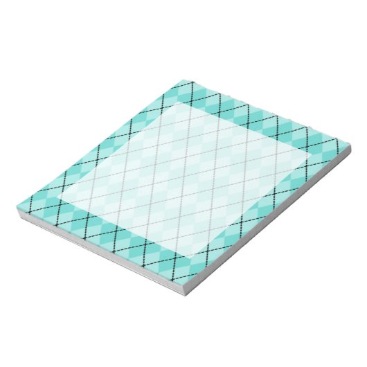 Aqua Argyle Notitieblok (Linkerzijde)