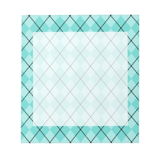 Aqua Argyle Notitieblok (Voorkant)
