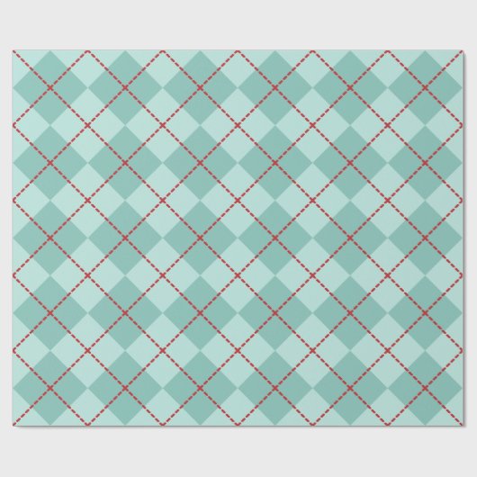 Aqua Argyle Wrapping Paper Cadeaupapier (Vlak)