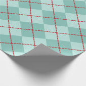 Aqua Argyle Wrapping Paper Cadeaupapier (Hoek)