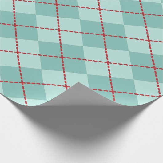 Aqua Argyle Wrapping Paper Cadeaupapier (Hoek)