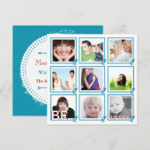 Aqua Arrows Photo Collage Holiday Cards Feestdagenkaart (Voorkant / Achterkant)