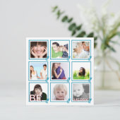 Aqua Arrows Photo Collage Holiday Cards Feestdagenkaart (Staand voorkant)