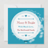 Aqua Arrows Photo Collage Holiday Cards Feestdagenkaart (Achterkant)