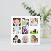 Aqua Arrows Photo Collage Holiday Cards Feestdagenkaart (Staand voorkant)