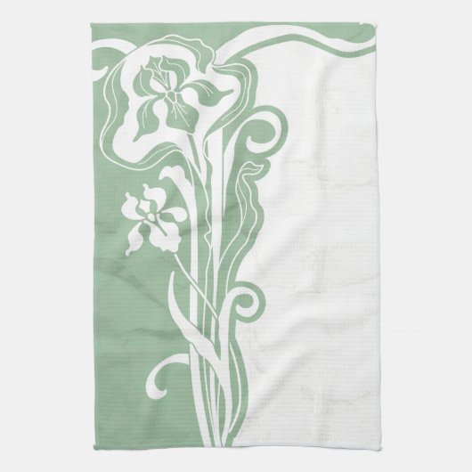 Aqua art deco-papier theedoek (Verticaal)