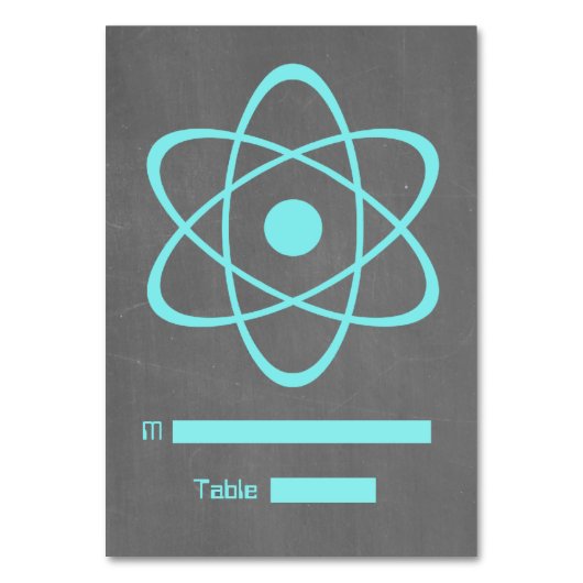 Aqua Atomic Chalkboard Place Card Kaart (Voorkant)