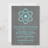 Aqua Atomic Chalkboard sparen de Datum Uitnodiging (Voorkant)