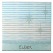 Aqua Atomic Star Mid-Century Mod Keramische Tegel Tegeltje (Voorkant)