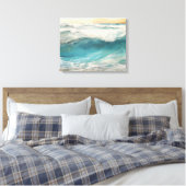 Aqua Awakening Encaustic Painting, een digitale oc Canvas Afdruk (Insitu (Slaapkamer))
