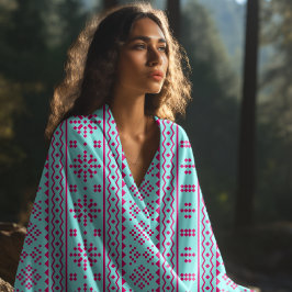 Aqua Aztec patroon Strandlaken