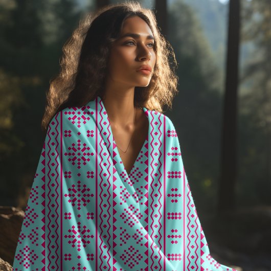 Aqua Aztec patroon Strandlaken