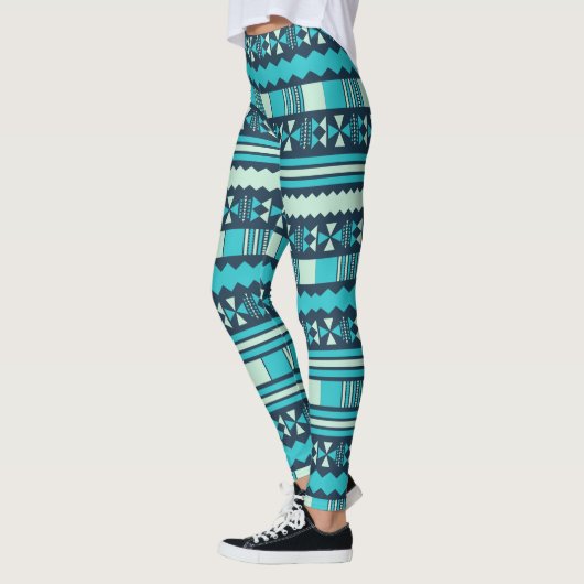 Aqua Aztec Tribal Leggings (Links)