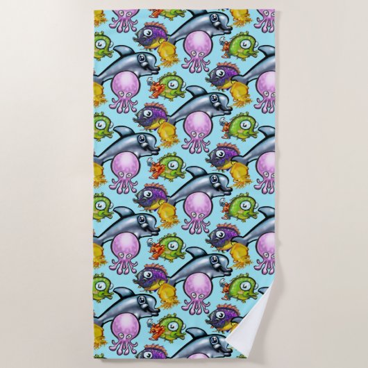 Aqua Babies Beach Towel Strandlaken (Voorkant)