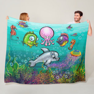 Aqua Babies Fleece Blanket Deken