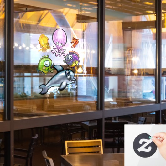 Aqua Babies Window Cling Raamsticker (Restaurant Raam)