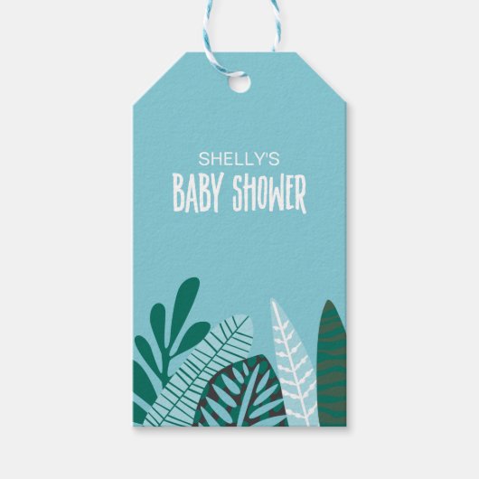 Aqua Baby Aan boord Baby shower Favor Tag Cadeaulabel (Voorkant)