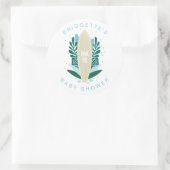 Aqua Baby aan boord Dank u Klassieke Ronde Sticker (Tas)