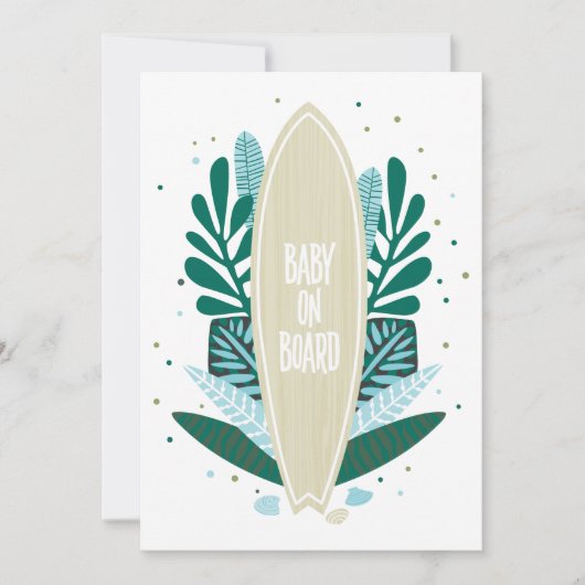 Aqua Baby aan boord van Baby shower Uitnodiging (Voorkant)