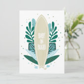 Aqua Baby aan boord van Baby shower Uitnodiging (Staand voorkant)