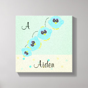 Aqua Baby Bird Canvas Afdruk