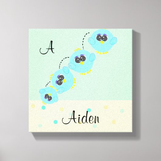 Aqua Baby Bird Canvas Afdruk (Voorkant)