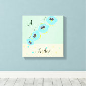 Aqua Baby Bird Canvas Afdruk (Insitu (Houten vloer))