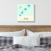 Aqua Baby Bird Canvas Afdruk (Insitu (Slaapkamer))
