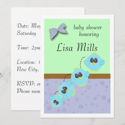 Aqua Baby Bird Kaart (Voorkant / Achterkant)