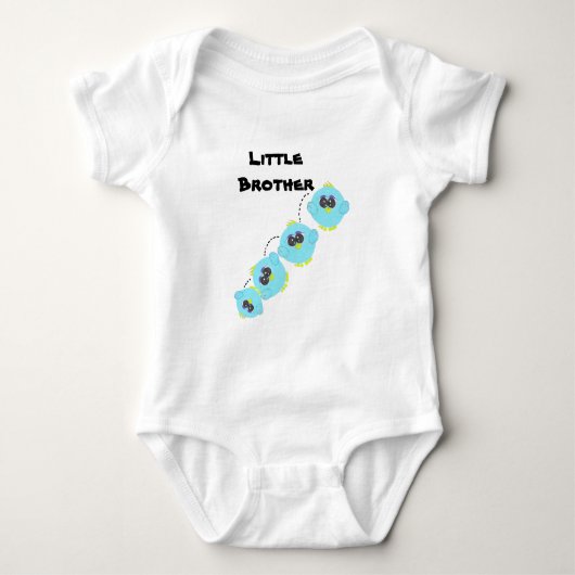 Aqua Baby Bird Little Brother Romper (Voorkant)