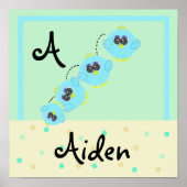 Aqua Baby Bird Poster (Voorkant)