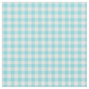 Aqua Baby Blue en White Gingham for Home Canning Stof