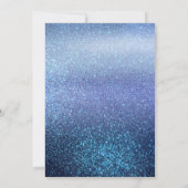 Aqua Baby Blue Triple Glitter Ombre Foto Verjaarda Kaart (Achterkant)