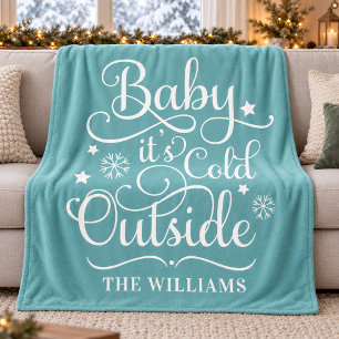 Aqua Baby Het Is Koud Buiten Familienaam Fleece Deken