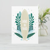 Aqua Baby On Board Twins Baby shower Uitnodiging (Staand voorkant)