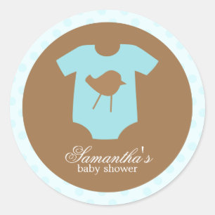 Aqua Baby Outfit Baby shower Ronde Sticker