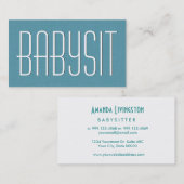 Aqua BABYSITTER Simple Style V383A Visitekaartje (Voorkant / Achterkant)