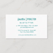 Aqua BABYSITTER Simple Style V383A Visitekaartje (Achterkant)